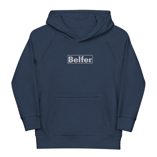 Belfer® Kids Eco Hoodie French Navy Front — Belfer® Premium Kids Streetwear UK