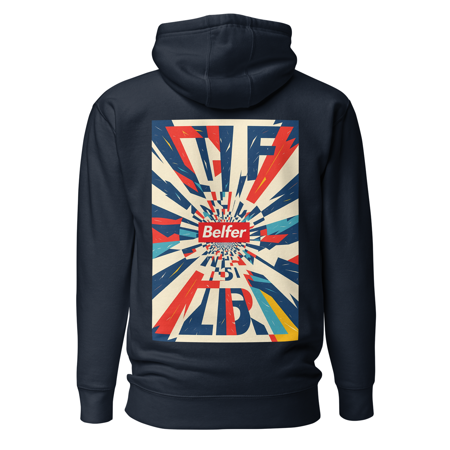 Belfer® Unisex Hoodie Navy Blazer Back — Belfer® Premium Streetwear UK