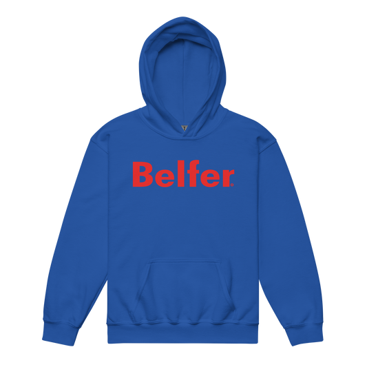 Belfer® Youth Heavy Blend Hoodie Royal Front — Belfer® Premium Kids Streetwear UK