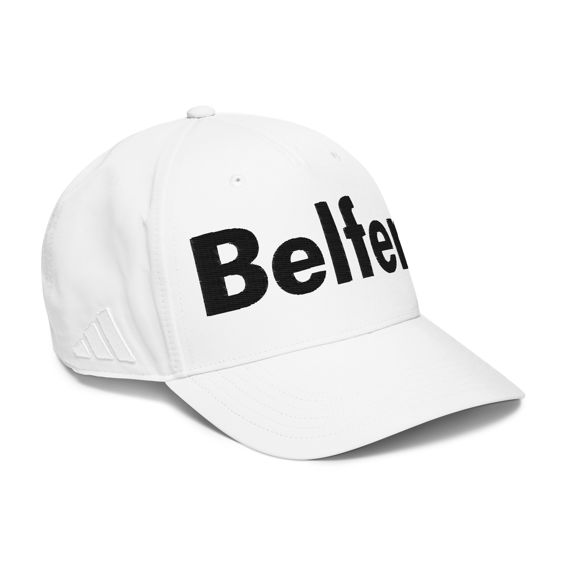 Belfer® Classic Hat White Front — Belfer® Premium Streetwear UK