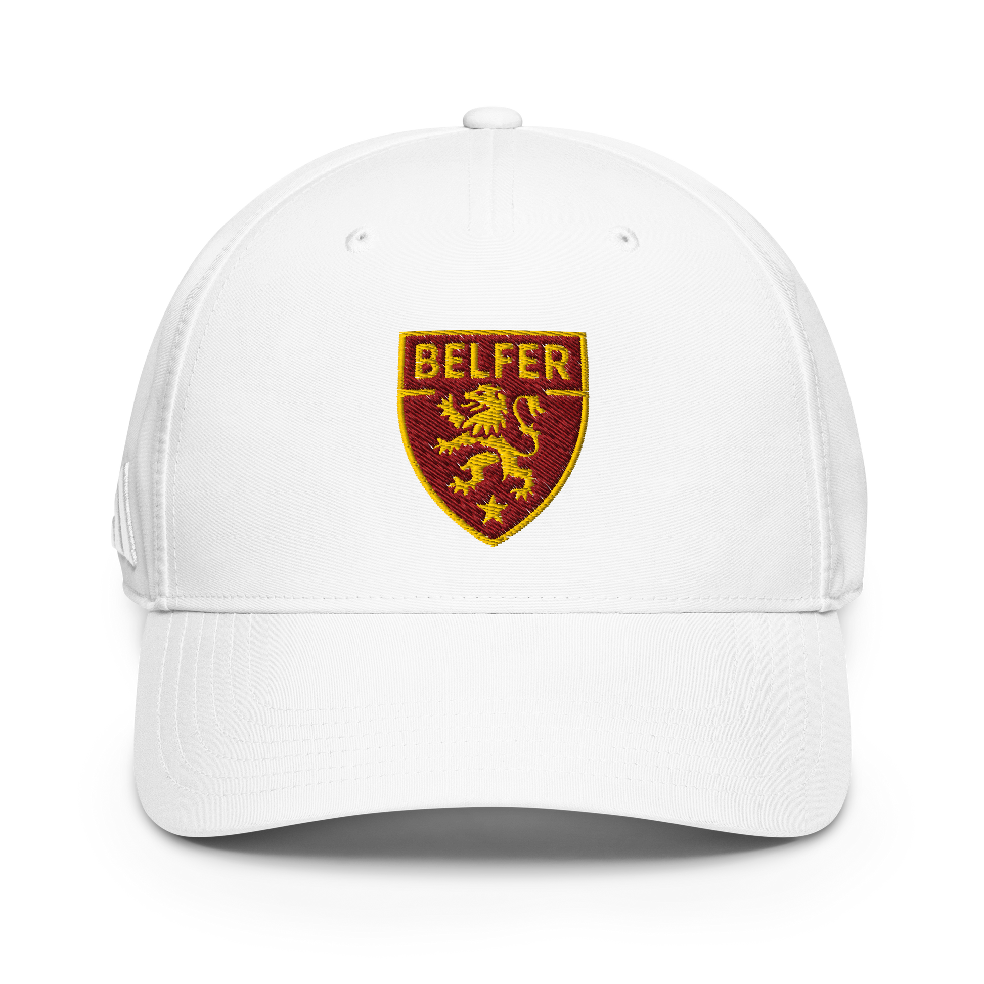 Belfer® Classic Hat Lion Crest White Front — Belfer® Premium Streetwear UK