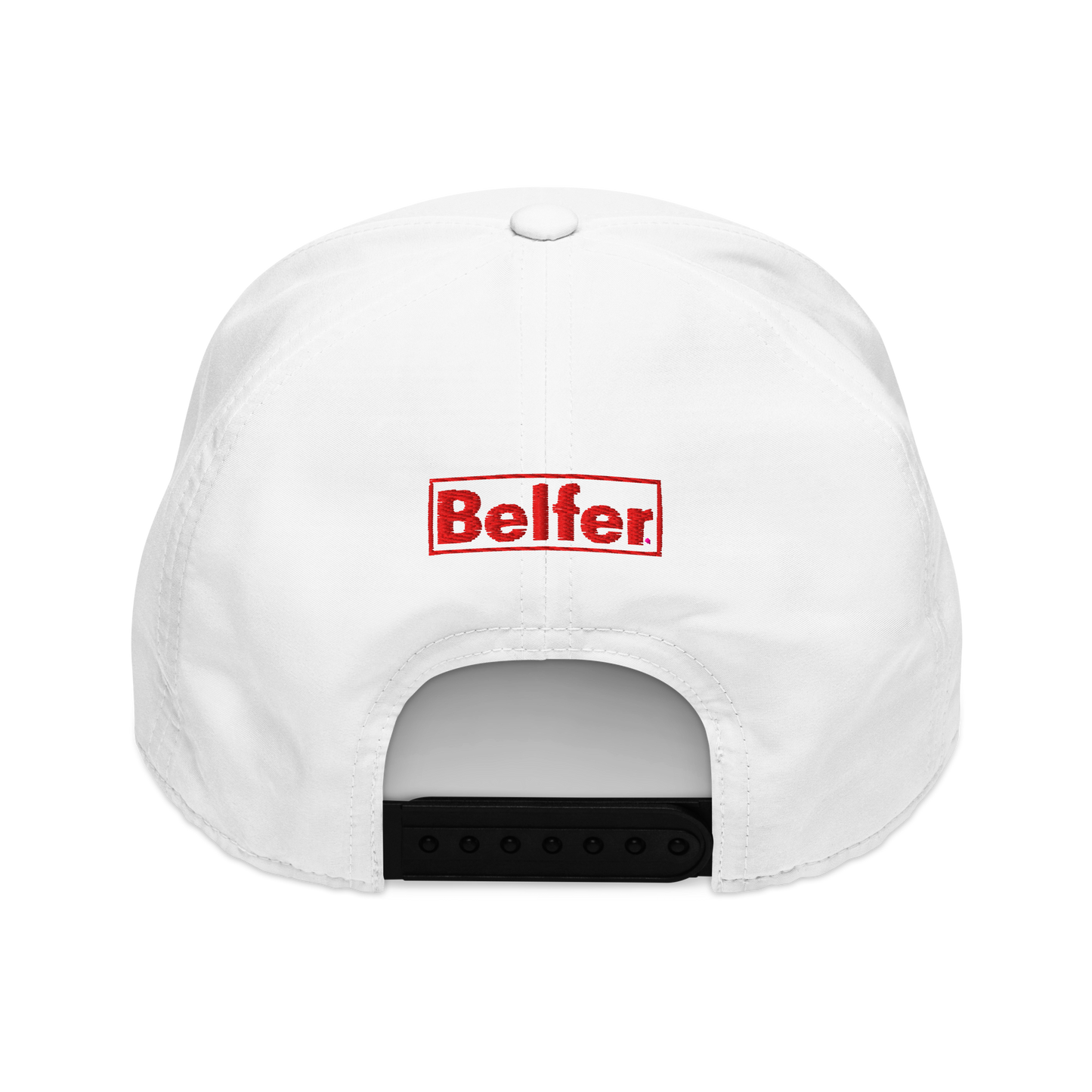 Belfer® Classic Hat Red Logo White Back — Belfer® Premium Streetwear UK