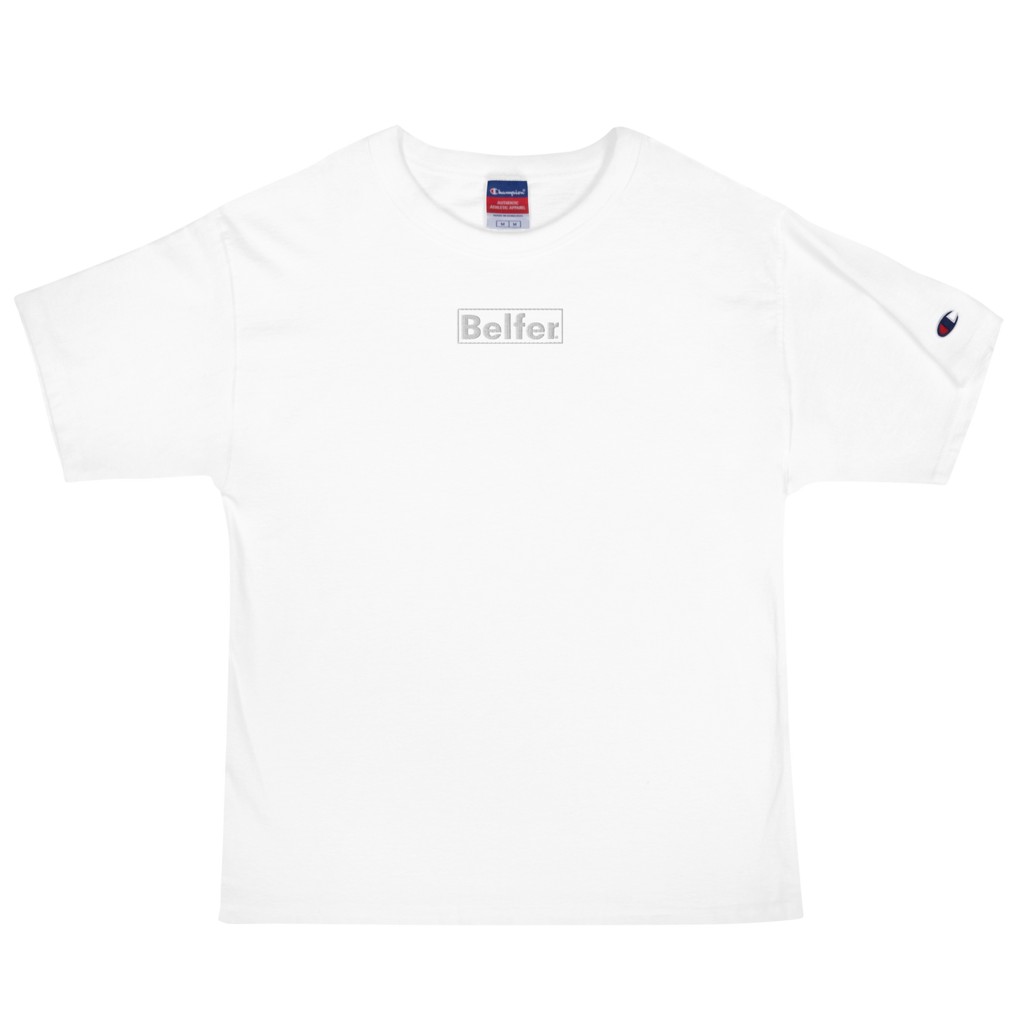 Belfer® Heavyweight Oversized T-Shirt White Front — Belfer® Premium Streetwear UK