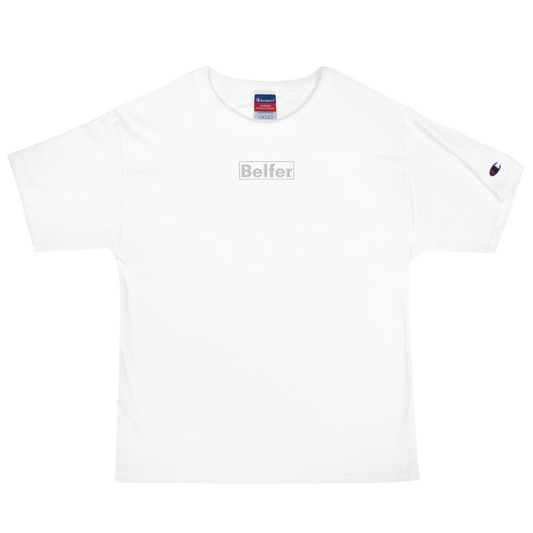 Belfer® Heavyweight Oversized T-Shirt White Front — Belfer® Premium Streetwear UK