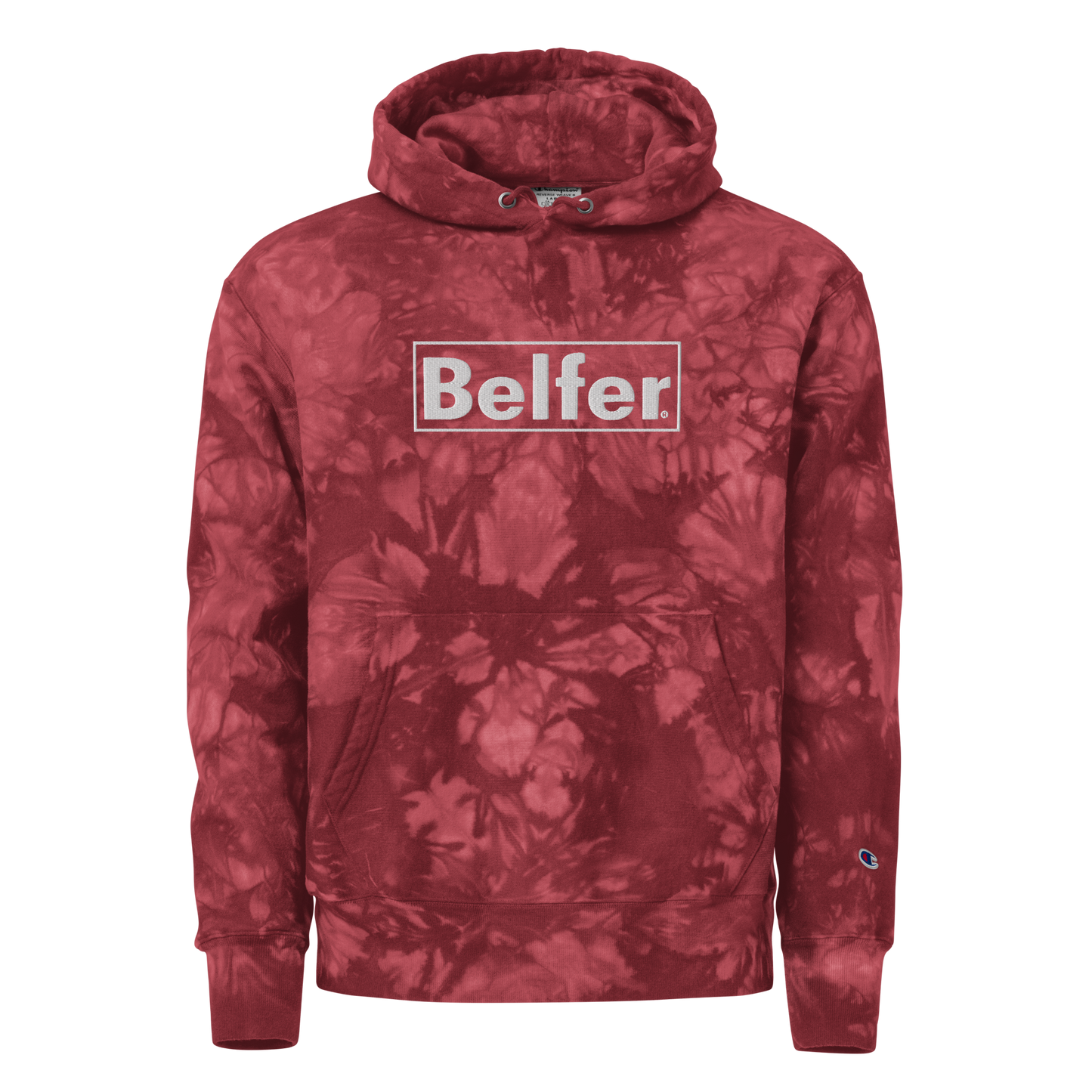 Belfer® Heavyweight Tie-Dye Hoodie Mulled Berry Front — Belfer® Premium Streetwear UK
