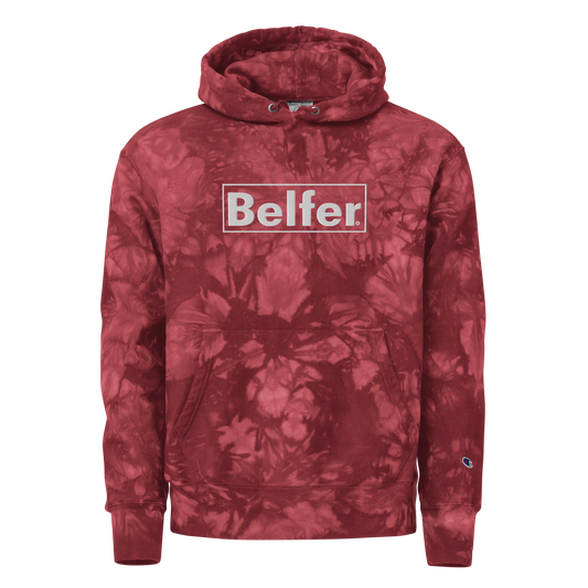 Belfer® Heavyweight Tie-Dye Hoodie Mulled Berry Front — Belfer® Premium Streetwear UK