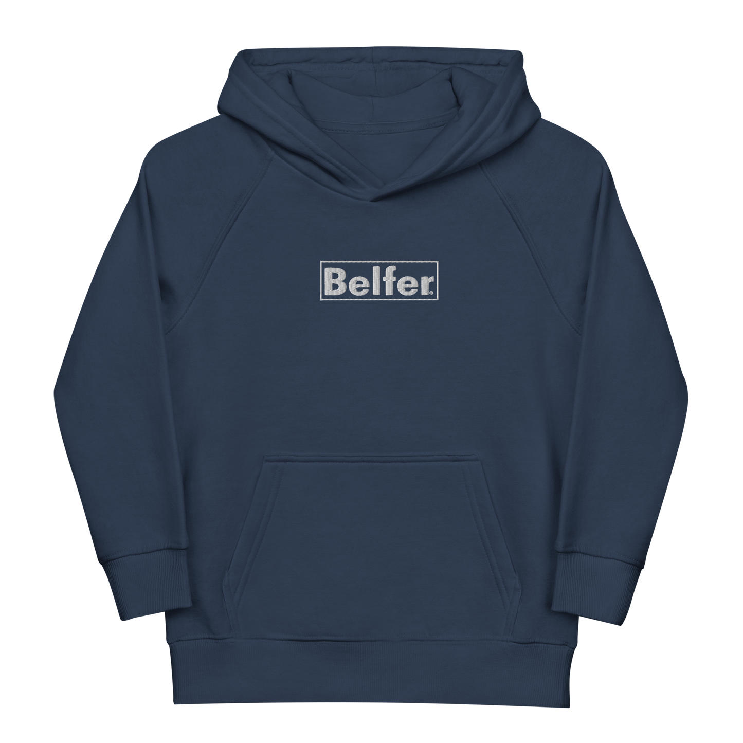 Belfer® Kids Eco Hoodie French Navy Front — Belfer® Premium Kids Streetwear UK