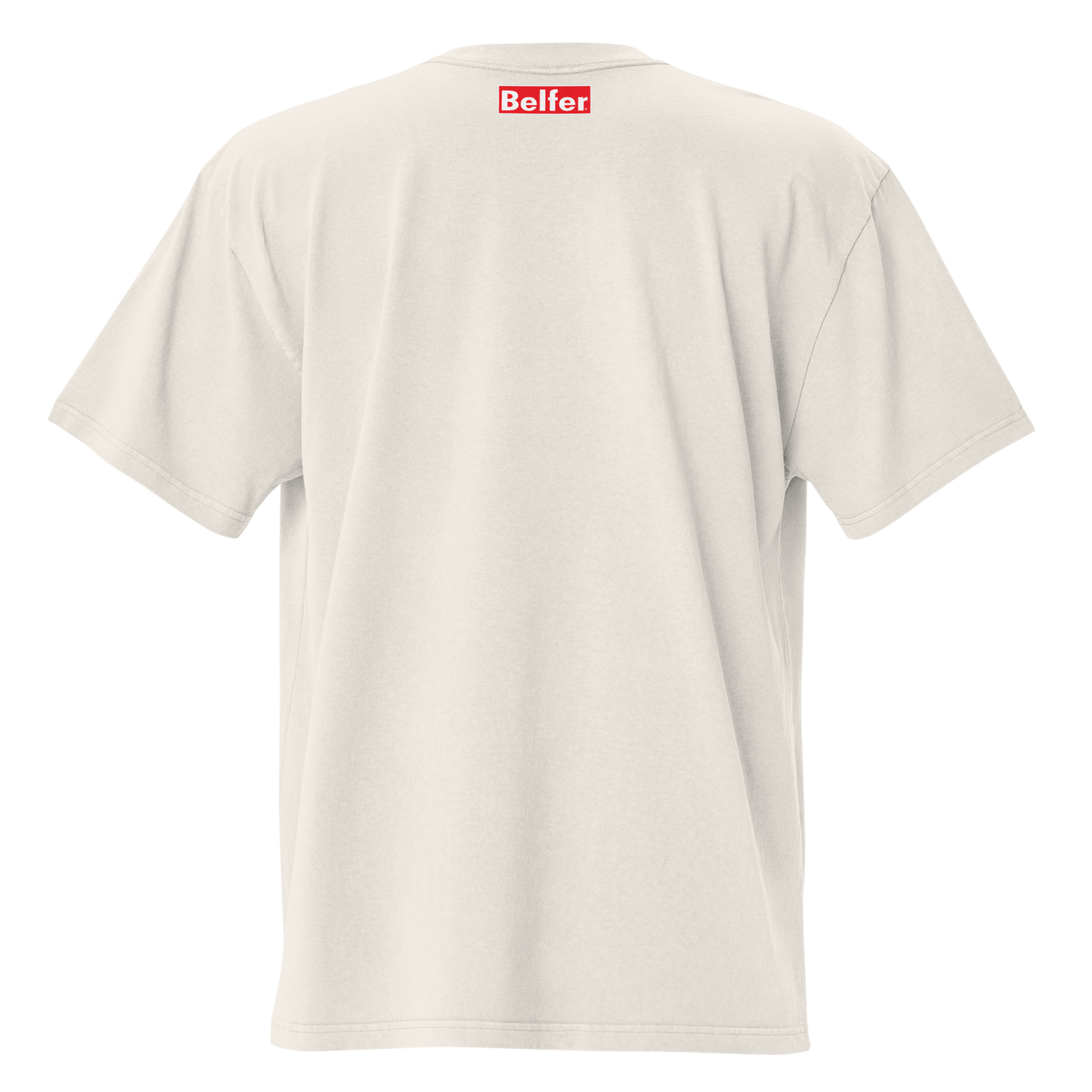 Belfer® Oversized Faded T-Shirt Faded Bone Back — Belfer® Premium Streetwear UK