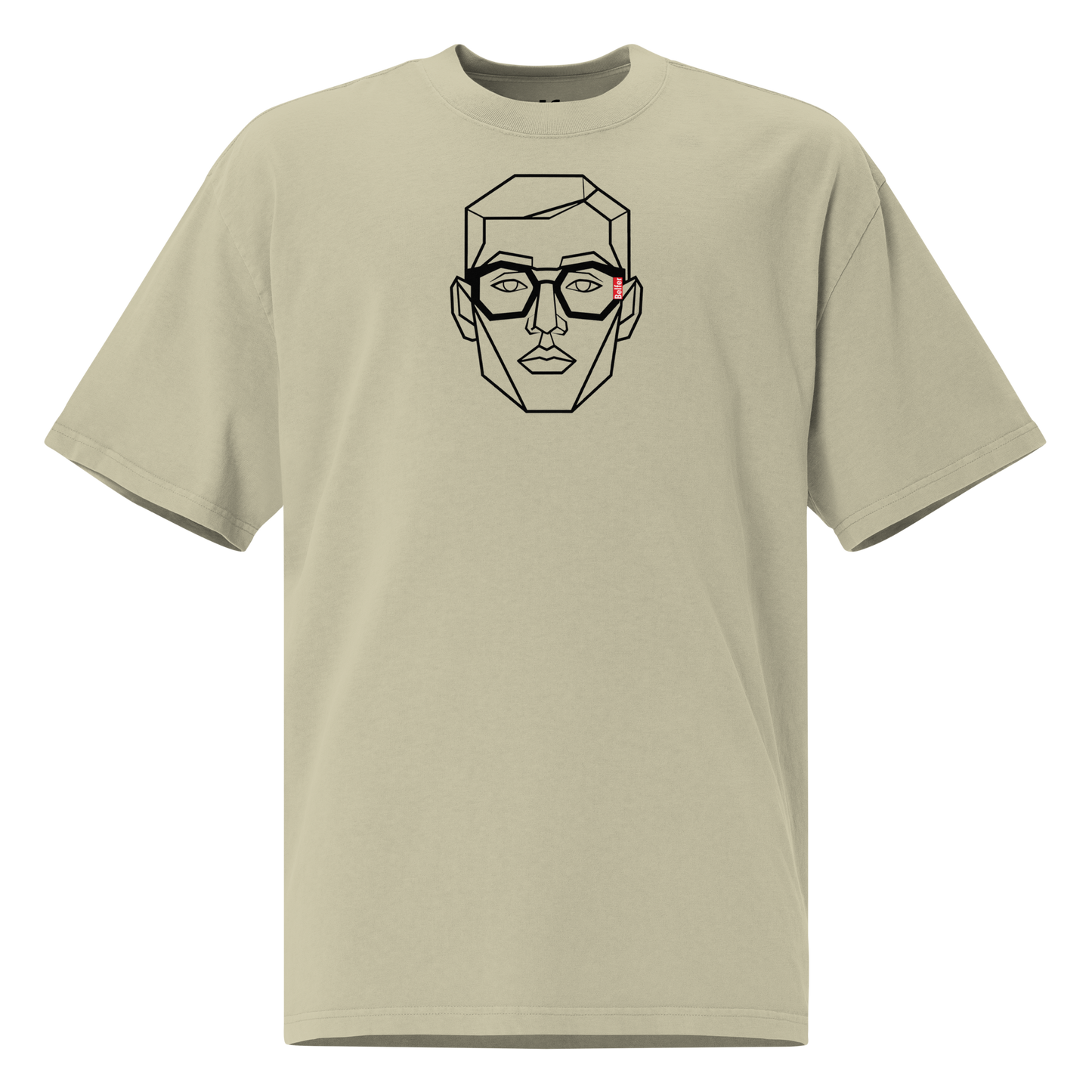 Belfer® Oversized Faded T-Shirt Faded Eucalyptus Front — Belfer® Premium Streetwear UK