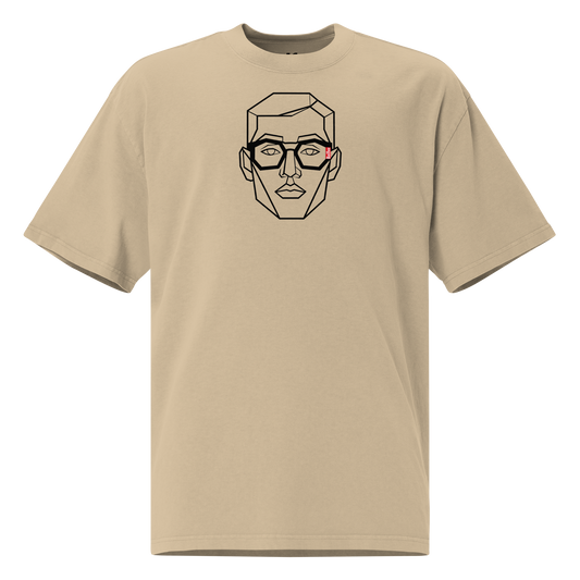 Belfer® Oversized Faded T-Shirt Faded Khaki Front — Belfer® Premium Streetwear UK