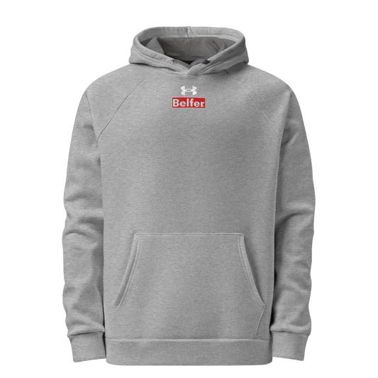 Belfer® Sport Box Logo Hoodie Grey Front — Belfer® Premium Streetwear UK