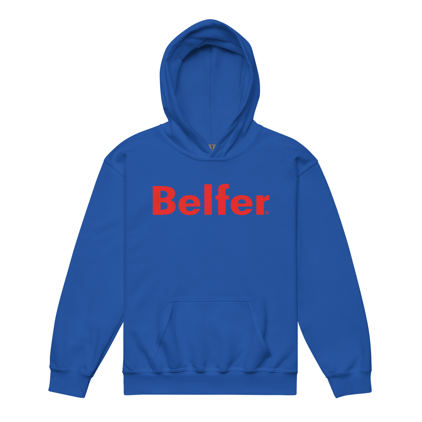 Belfer® Youth Heavy Blend Hoodie Royal Front — Belfer® Premium Kids Streetwear UK